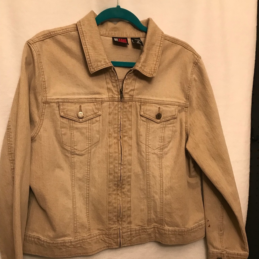 Beige denim jean jacket